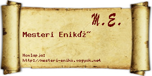Mesteri Enikő névjegykártya